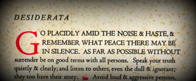 Desiderata First Paragraph