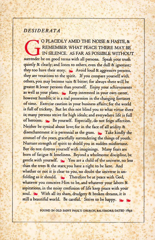 Desiderata